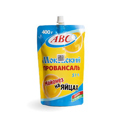Майонез Моковский Провансаль Дой-Пак 51% ТМ АВС 400 г