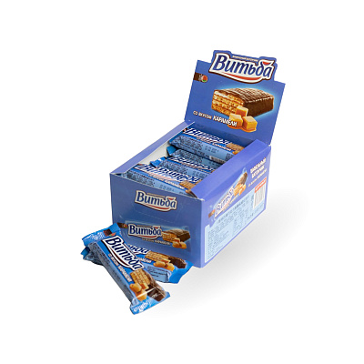 Вафельный батончик Витьба со вкусом карамели ТМ Витьба 35г