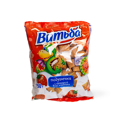 Подушечки с начинкой  вкус клубники Витьба 150 гр