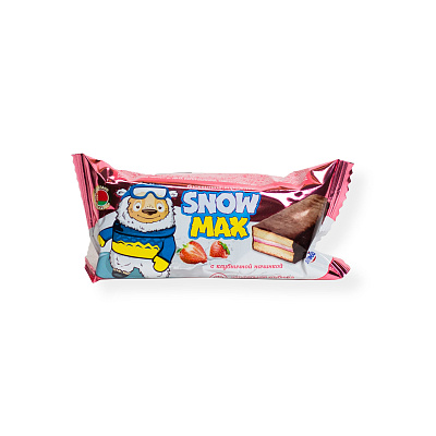 Пирожное бисквитное Сноу Макс с клубничной начинкой  Витьба 40 гр