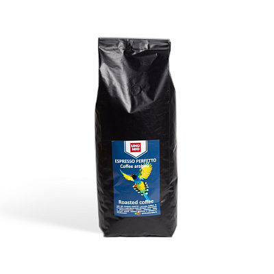 Кофе в зернах темная обжарка Uno Mio Espresso Perfetto 1 кг