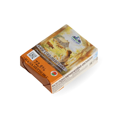 Масло сладкосливочное несоленое Крестьянское  72,5% Кобринский МСЗ 180 гр.