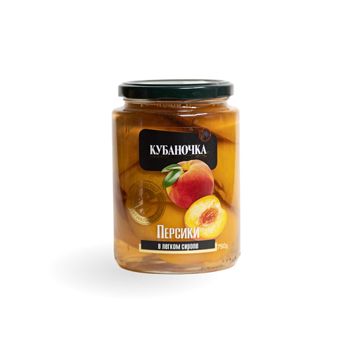 Персики в легком сиропе ТМ Кубаночка 0.75 л