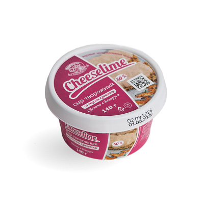 Сыр творожный со вкусом креветки 50% ТМ Новогрудские Дары 140 гр