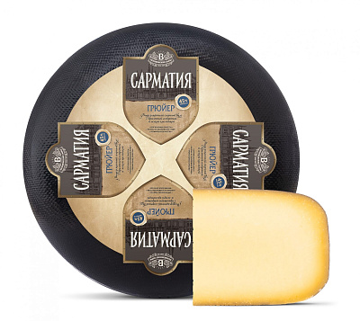 Сыр полутвердый Сарматия Грюйер 45% Беловежские Сыры