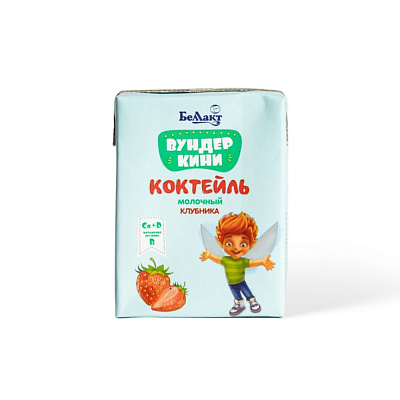 Коктейль молочный для детей обогащенный витаминами с ароматом клубники 2.5% 210 гр Тм Беллакт