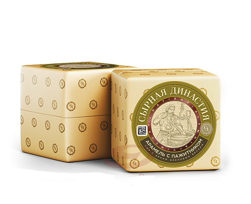 Сыр полутвердый Арамель с пажитником 50% ТМ Сырная Династия