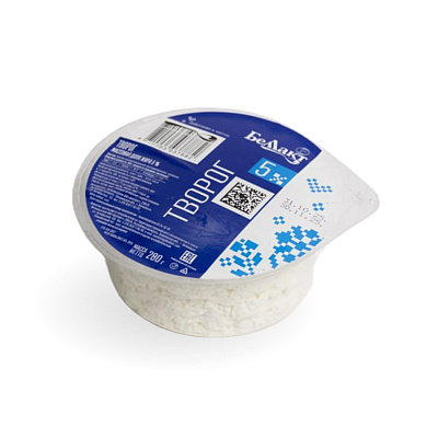 Творог с массовой долей жира 5% в азотной среде 280гр Тм Беллакт