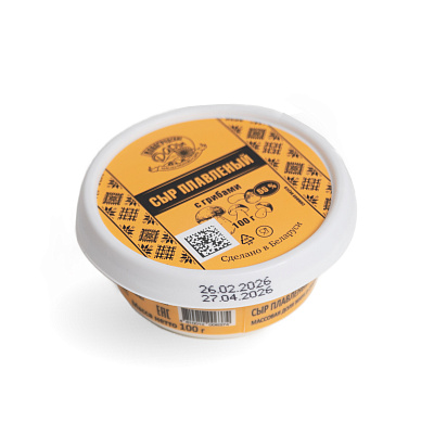 Сыр плавленный с грибами 55% ТМ Новогрудские Дары 100 гр