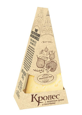 Сыр полутвердый Кронес с жареным луком и лисичками 45% 250г Молочный Мир