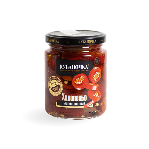 Перец красный маринованный Халапенью ТМ Кубаночка 250 гр