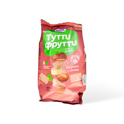 Вафли со вкусом банан-клубника ТМ Витьба 150г