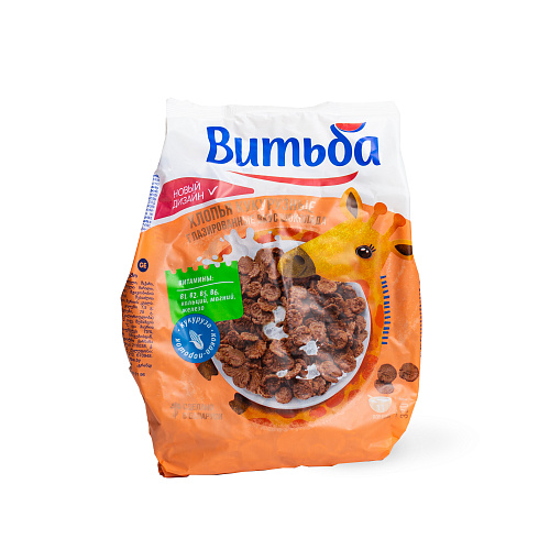 Хлопья кукурузные глазированные вкус шоколада Витьба 330 гр
