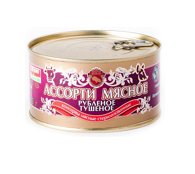 Консервы мясные Ассорти мясное тушеное рубленое Столбцовский МК 325 гр