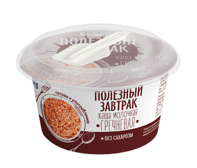 Каша молочная гречневая в полимерном стакане 3% 150гр Тм Беллакт