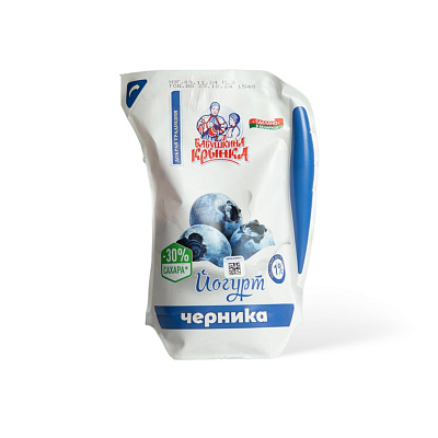 Йогурт Черника 1% ТМ Бабушкина крынка 900 гр