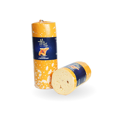 Сыр полутвердый Салями с лисичками  45% Тм Антон Палыч