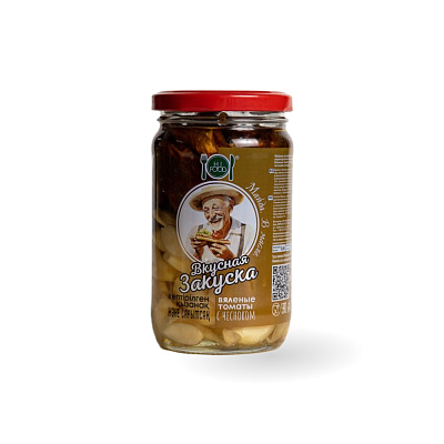 Вяленые томаты Вкусная Закуска с чесноком 350 гр