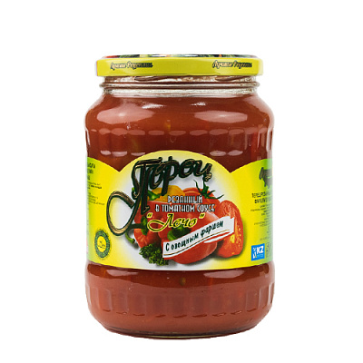 Перец резанный в томатном соусе Лечо ТМ Лучшие рецепты 670 гр 