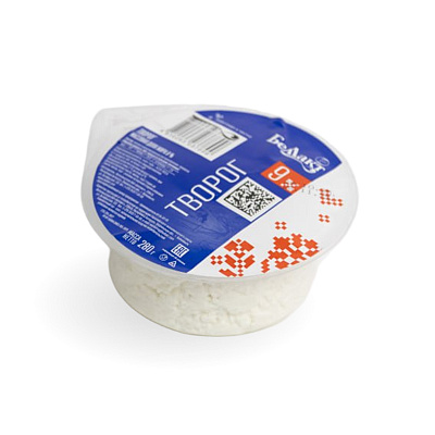 Творог с массовой долей жира 9% в азотной среде 280гр Тм Беллакт
