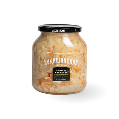 Капуста квашеная по-домашнему с морковью ТМ Лукашинские 670 гр