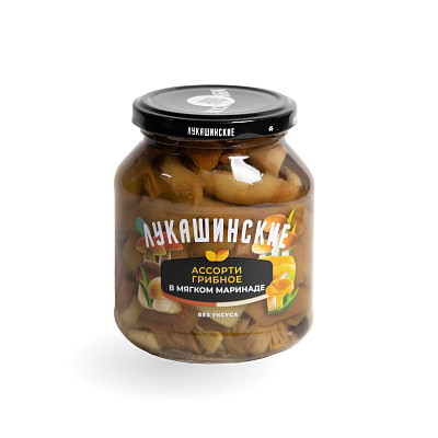 Грибы маринованные ассорти ТМ Лукашинские 340 гр