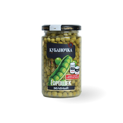 Горошек зеленый ТМ Кубаночка 370 гр
