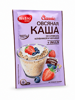 Каша овсяная со сливками клубникой и черникой ТМ Gurmina 40 г