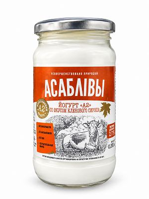 Йогурт Кленовый сироп А2 2,1 % Тм Асаблiвы 330 гр