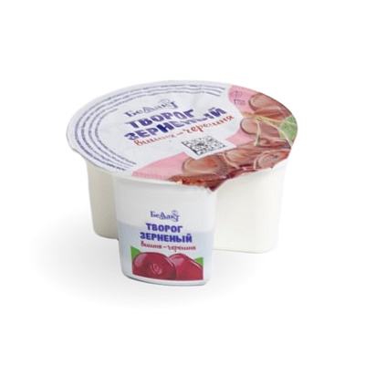 Творог зерненый с вишней и черешней в полимерном стакане 5% 130гр Тм Беллакт
