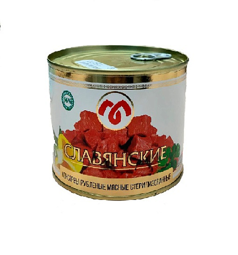 Консервы мясные рубленные Славянские стерилизованные Столбцовкий МК 525 гр