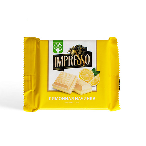 Шоколад IMPRESSO белый с лимонной начинкой ОАО Спартак 75 гр