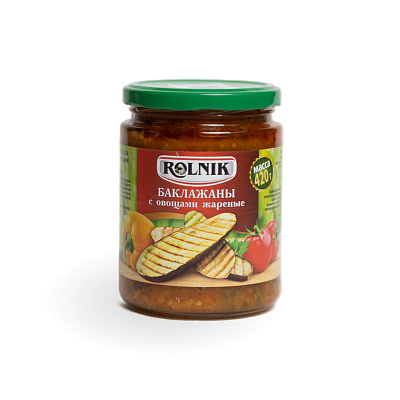 Баклажаны с овощами жареные ТМ Рольник 420 гр 