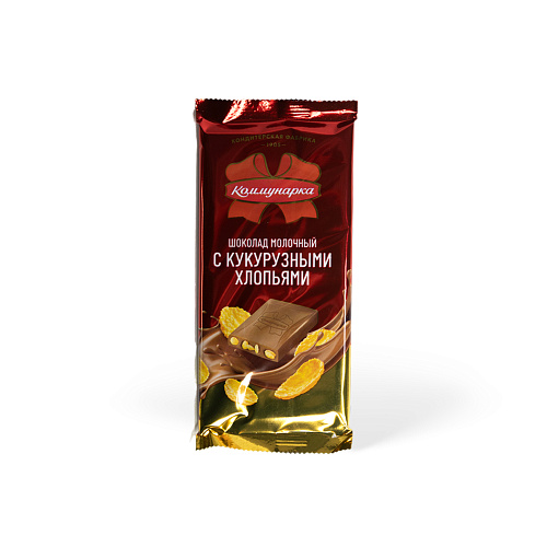 Шоколад Молочный с кукурузными хлопьями Коммунарка 75 гр