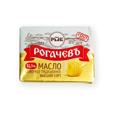 Масло сливочное Традиционное м.д.ж. 82,5% Рогачев 180гр