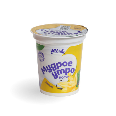 Йогурт с ароматом ванили в пластиковом стакане 3,2% ТМ Milida 300 гр